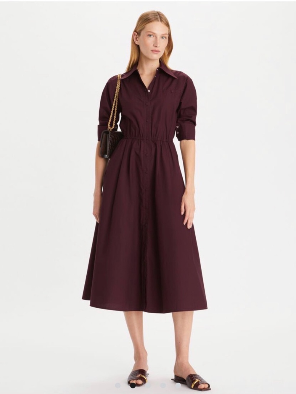 Tory Burch Eleanor Shirtdress in Plum